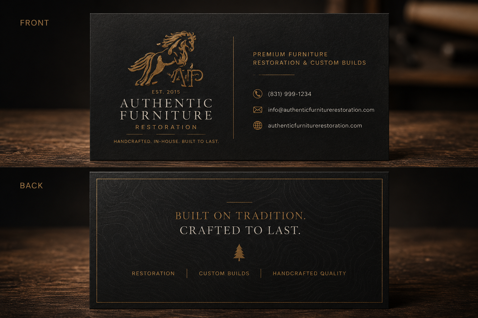 Authentic Furniture Restoration printed brand material